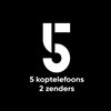 🎧 5 RGB koptelefoons 📡 2 zenders