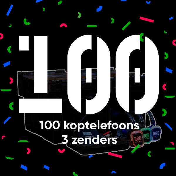 100 koptelefoons + 3 zenders 100 koptelefoons + 3 zenders