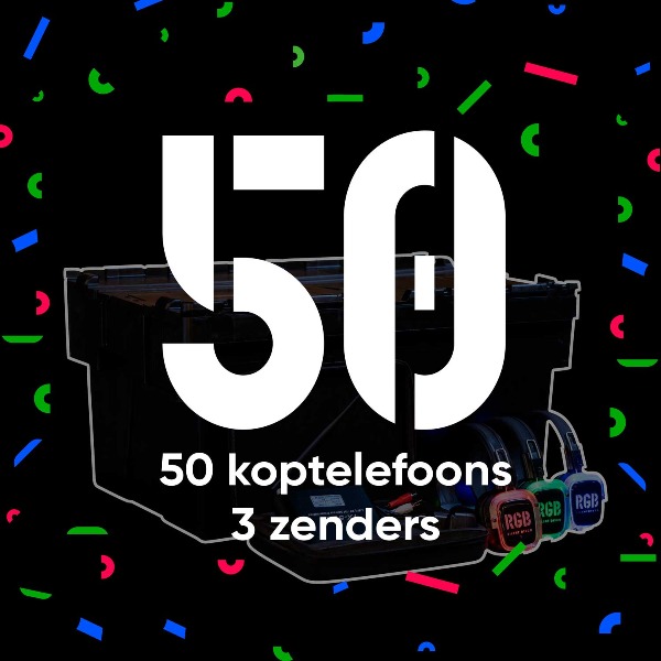 50 koptelefoons + 3 zenders 50 koptelefoons + 3 zenders