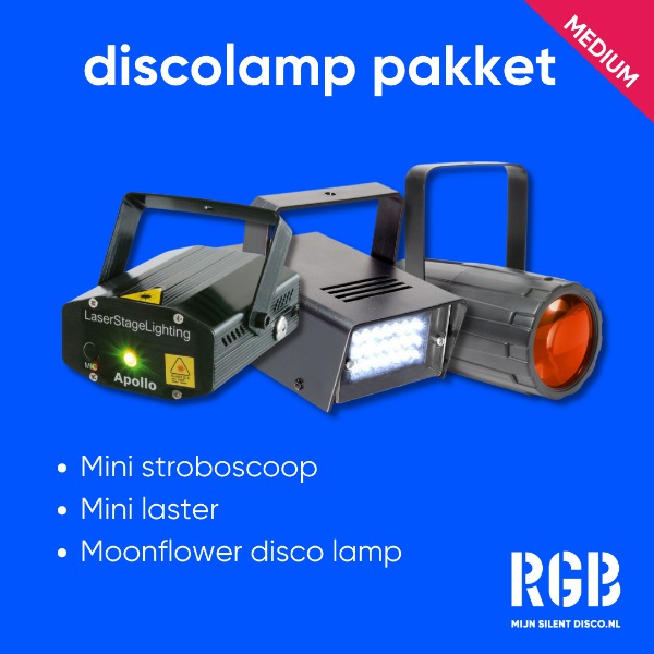 🕺 Discolamp-pakket medium: Laser + strobo + discolamp
